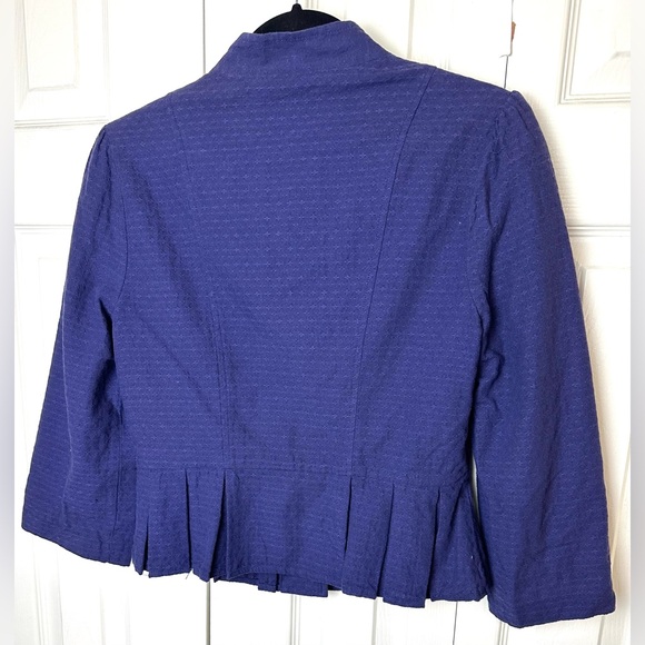 NWT Anthro TULLE Brand Skirt Blazer Suit Set Blue Purple Textured Cotton New - Picture 5 of 13